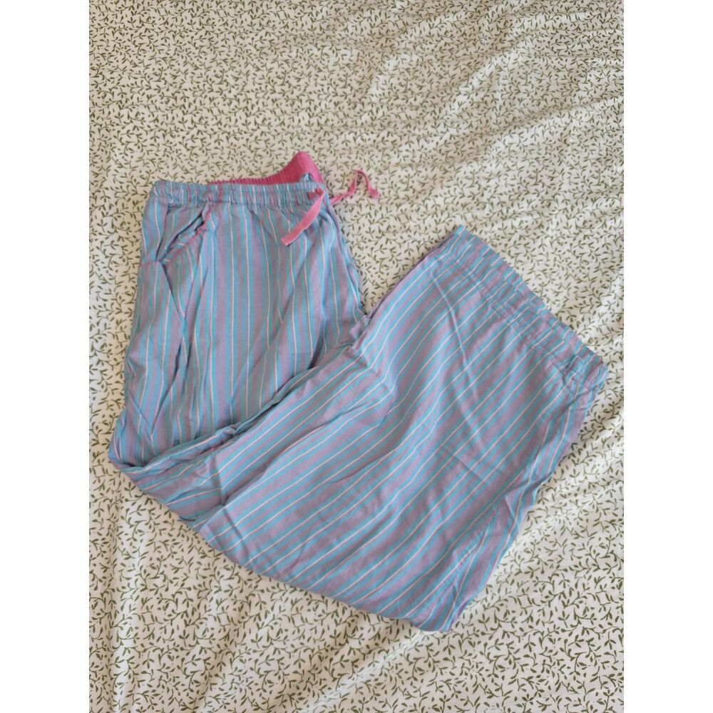Jockey Blue & Pink Striped Cotton Pajama Pants